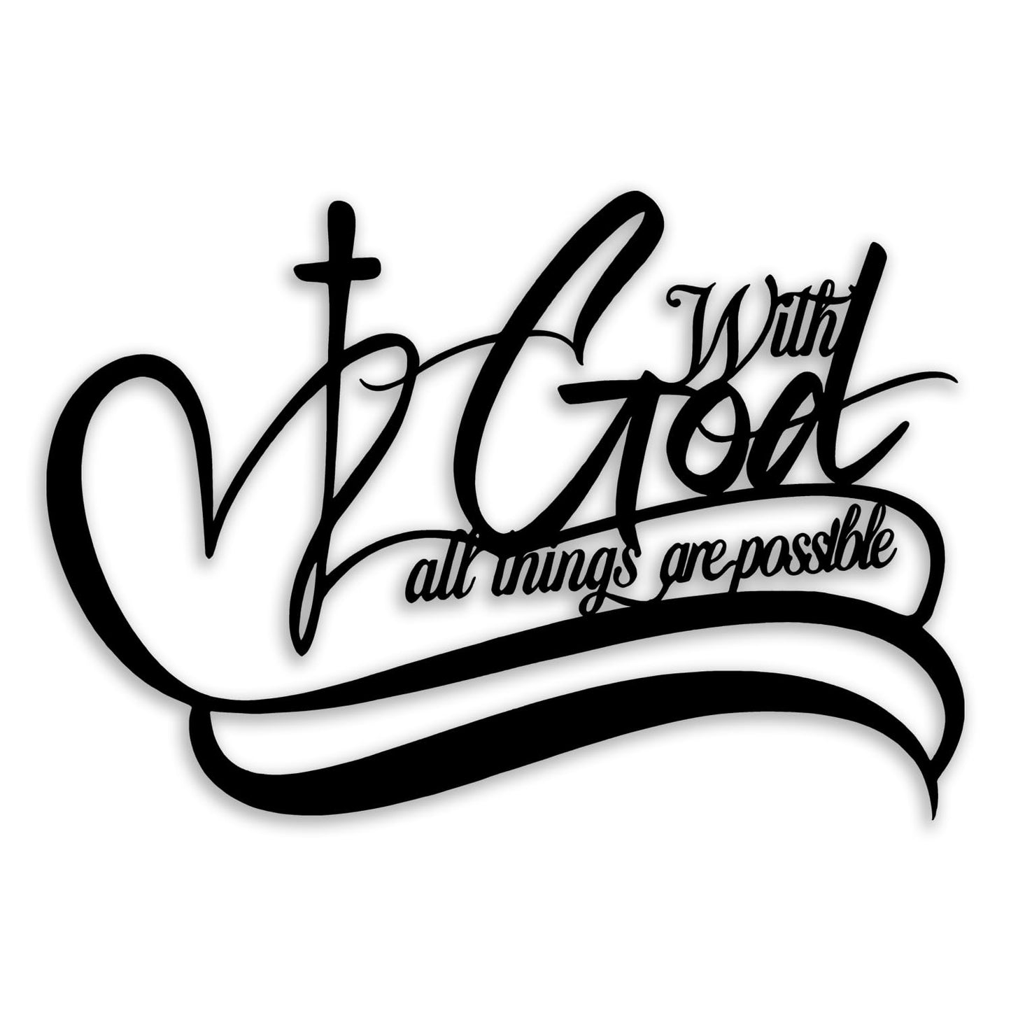 OPTYBVFD Cross Metal Wall Decor - Inspirational Room Decor Christian Wall Art Motivational Scripture Home Decor for Living Room, Bedroom, Dining Room, Bathroom, Office (Black)