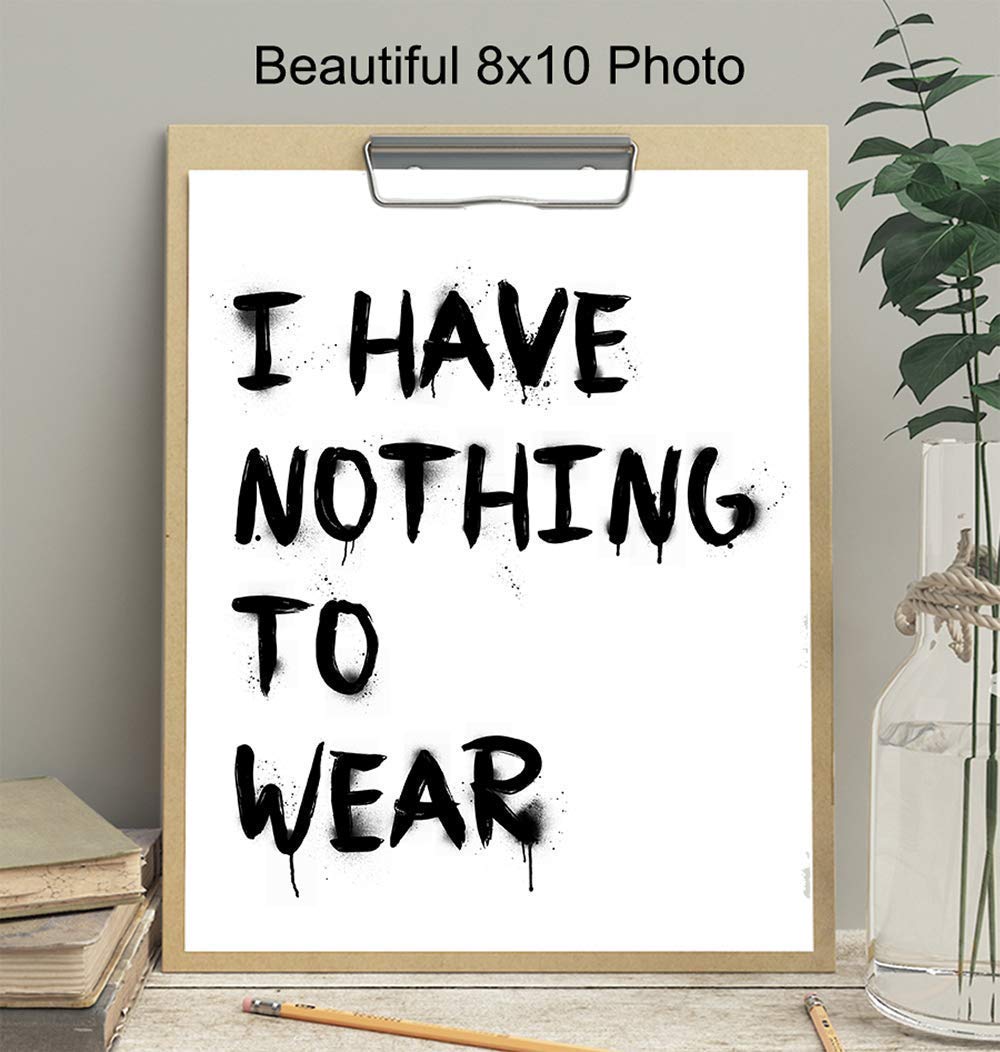 Fashion Art Print Typography - Funny Typography Wall Art Poster - Chic Modern Home Decor for Bedroom, Bathroom - Great Gift for Women, Fashionistas, Designer Fashion Fans - 8x10 Photo - Unframed