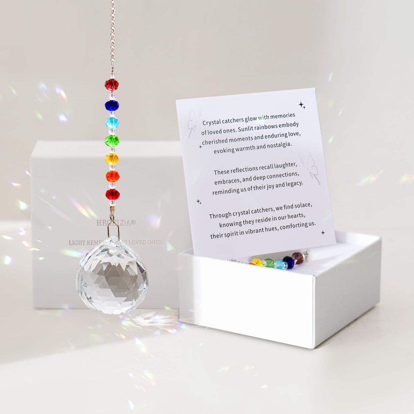 Sympathy Gifts for Loss of Loved One, Crystal Sun Catcher Rainbow Gifts, Unique Condolence Memorial for Loss of Mom Dad Dog, Ideal Grief Bereavement Miscarriage Gifts