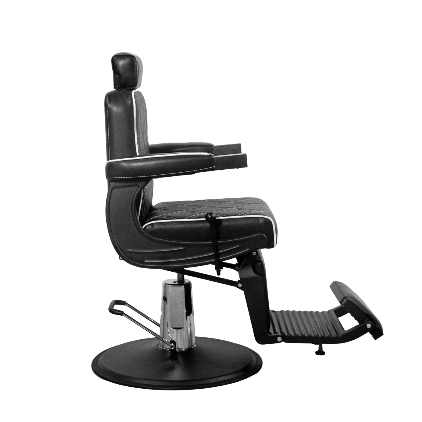Lilfurni Heavy Duty Vintage Barber Chair，Hydraulic Salon Chair with Headrest for Hairdressers Heavy Tattoo Shampoo Beauty Salon Equipment(Black)