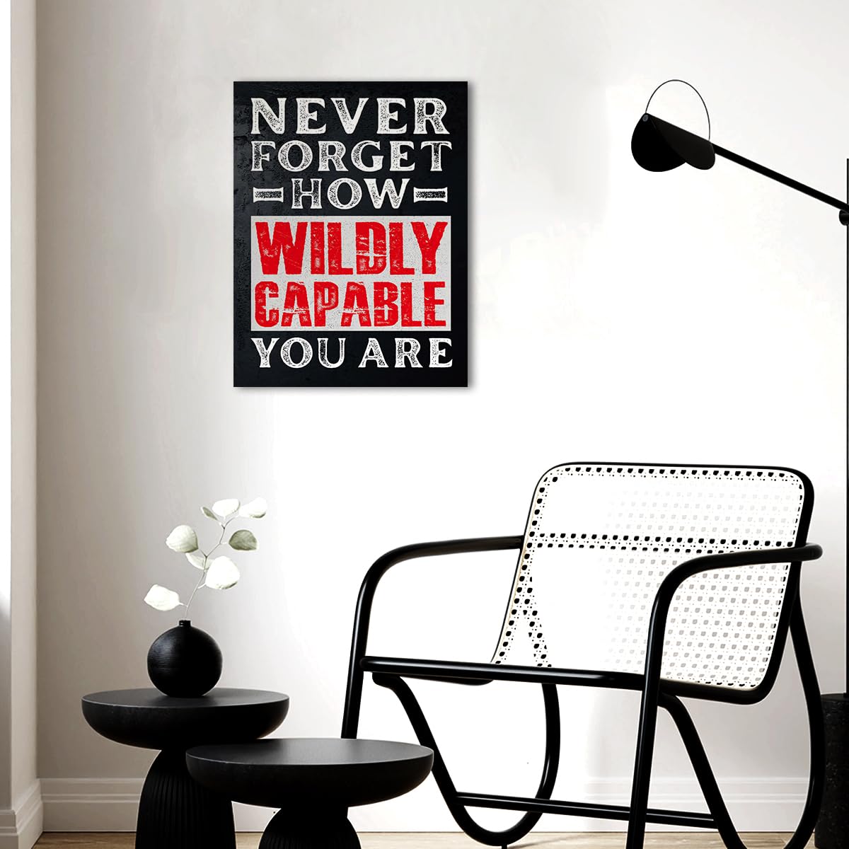 Gwisml Inspirational Canvas Wall Art,Never Forget How Wildly Capable You Are Motivational Quotes Canvas Frame Painting Prints Posters Artwork For Home Office Wall Decor
