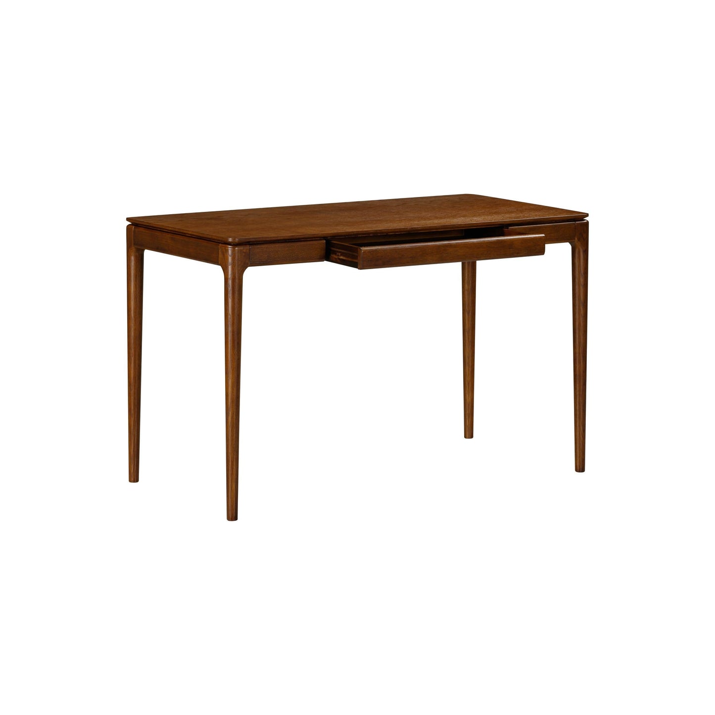 NTC Mingle Modern Wooden Rectangle Desk Table with Hidden Drawer – Waterproof & Heat Resistant, Dark Walnut