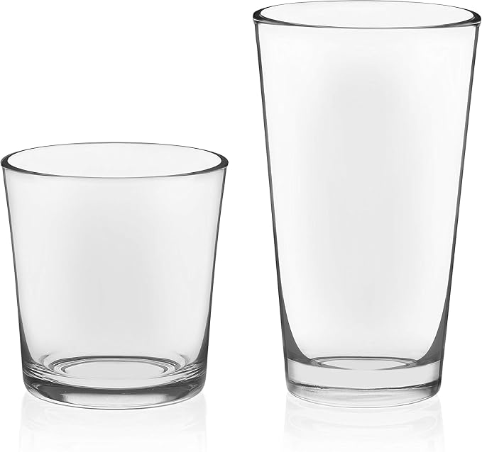 Libbey Preston Tumbler and Rocks Glass Cups Set, All Purpose Everyday Drinking Glasses Set of 16, Glassware Drinking Glasses for Birthdays, Dinners