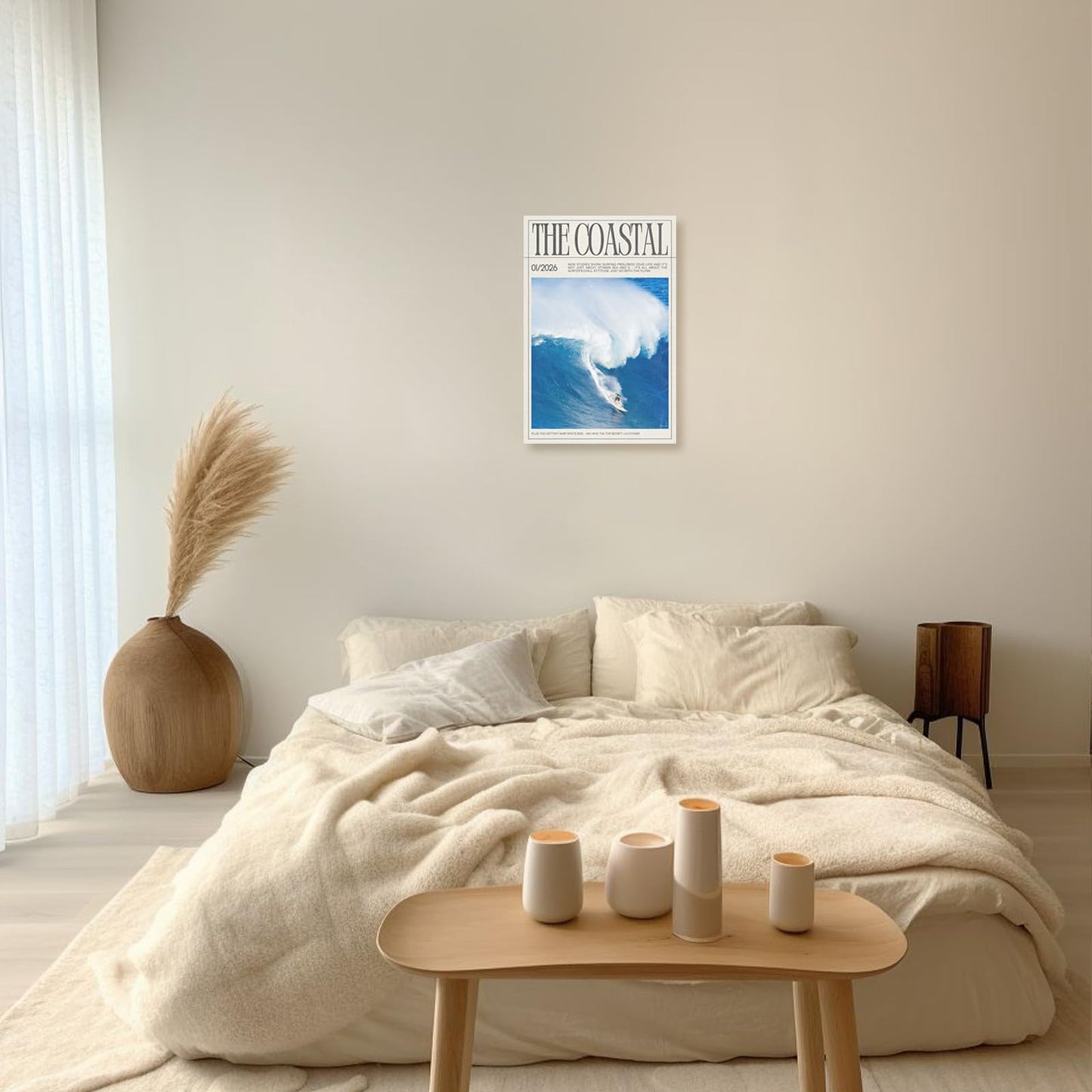 SELF FIND Retro Surfing Newspaper Poster Summer The Coastal Magazine Canvas Wall Art Surfing Enthusiasts Ocean Tropical Seascape Prints Painting For Home Bedroom Dorm Wall Decor 12x16in Unframed