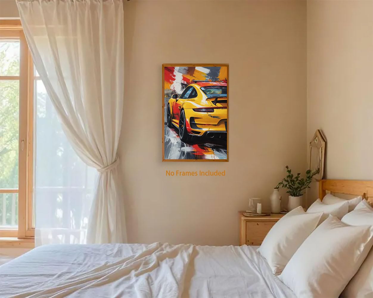 TOCDGOO Graffiti Sports Car Wall Art, Modern Abstract Supercar Art Canvas Print, Automotive Wall Decor, 16x24 inch Unframed