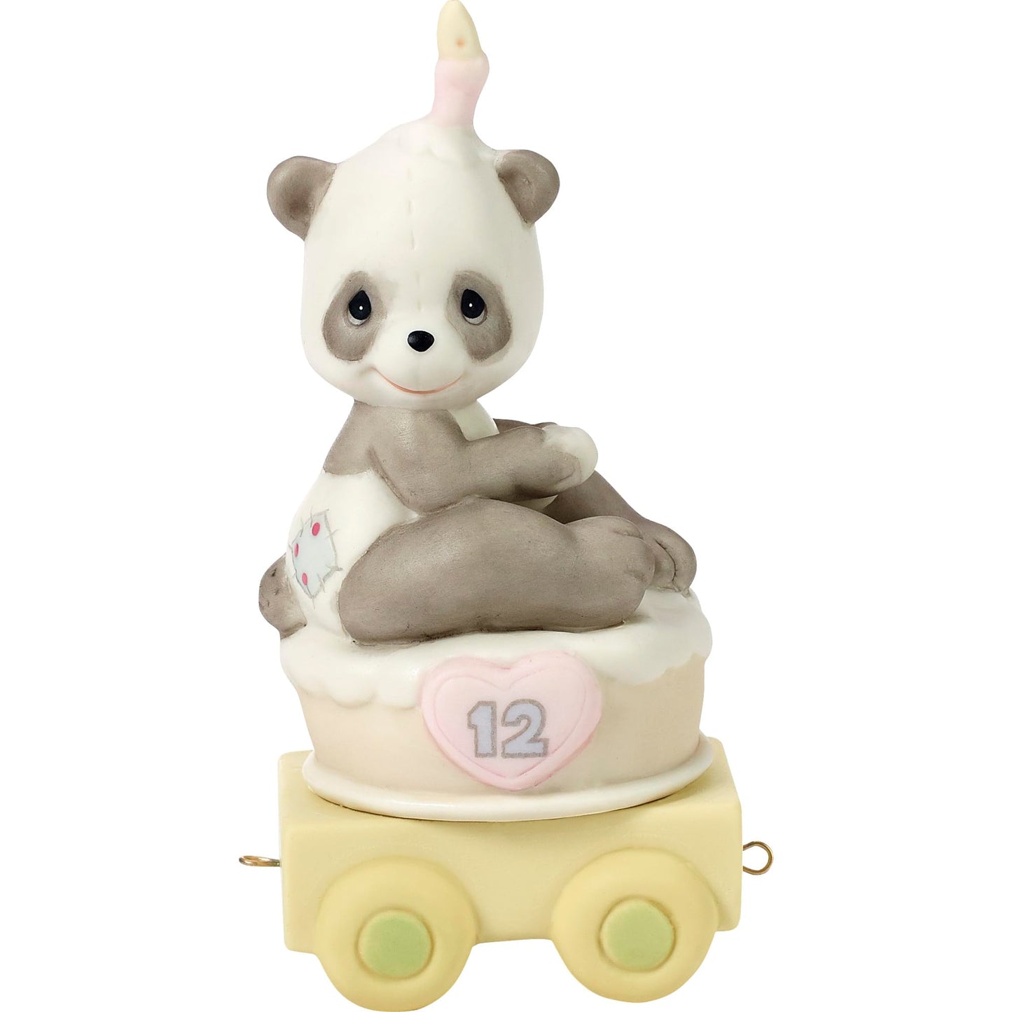 Precious Moments Birthday Train Panda, Age 12, Give A Grin And Let The Fun Begin, Birthday Gift for 12 Year Old Boys and Girls, Bisque Porcelain Figurine, 142032
