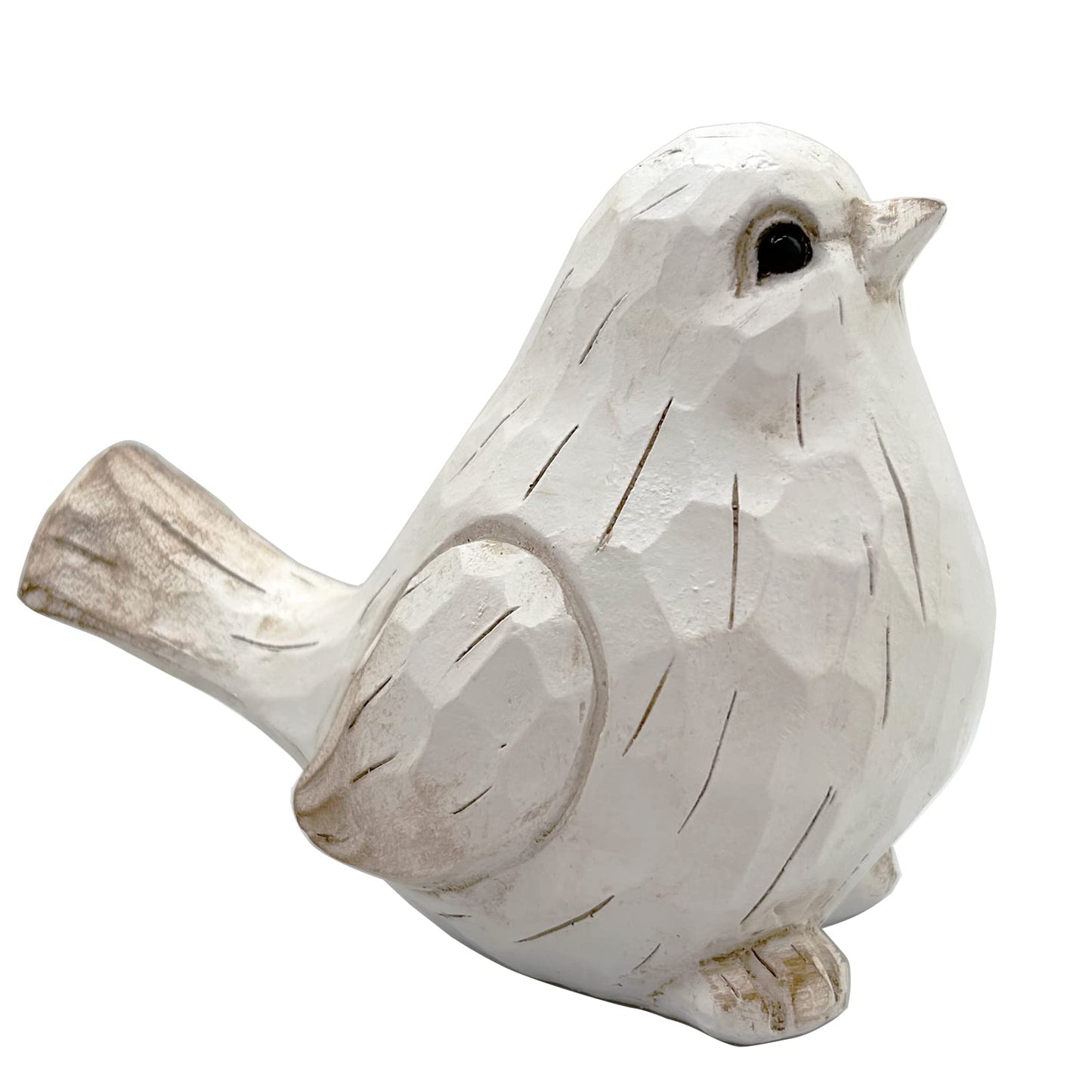 realideas New White Modern Farmhouse Bird Figurine, Bird Statue Sculpture - Carved Rustic Distressed Animal Bird Ornaments - Home Decor Accents Collectible Bird Figurine | Spring