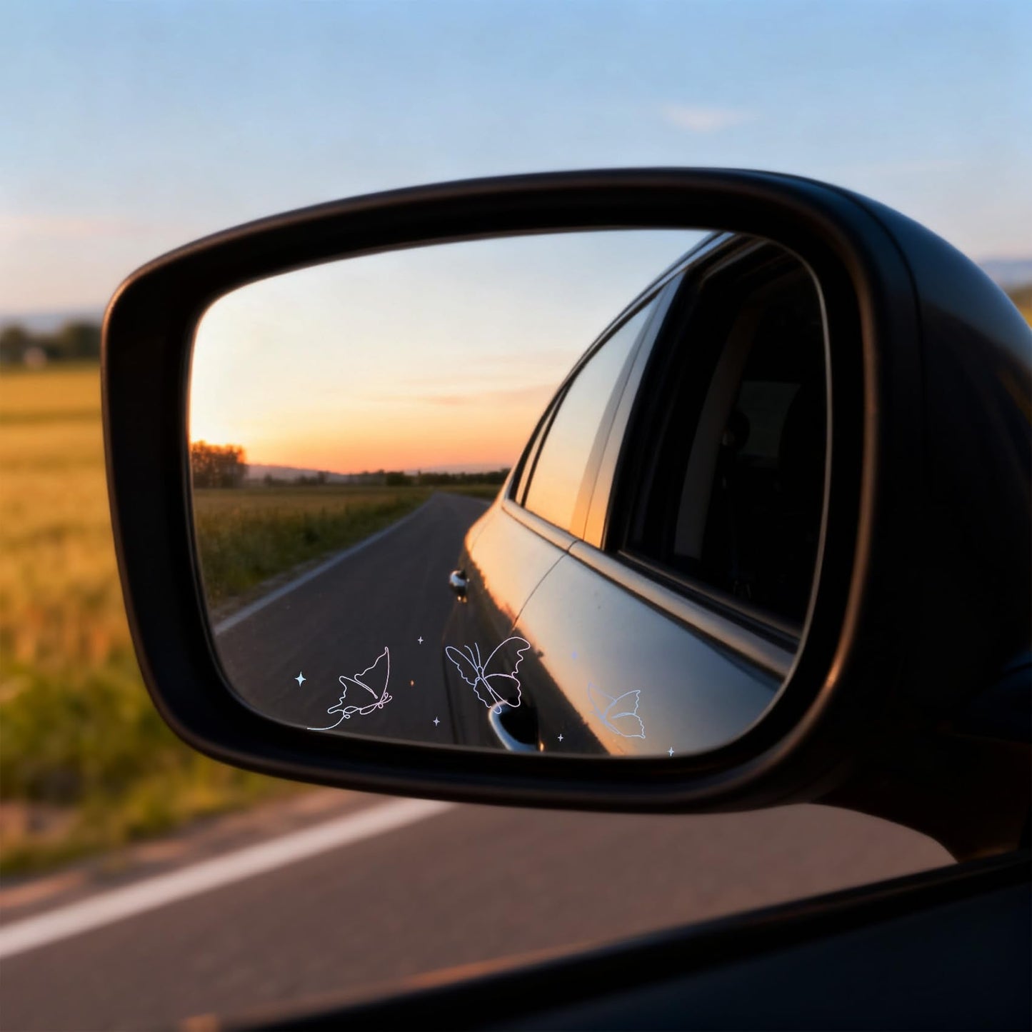 Butterfly Gifts for Friends Work Bestie Soul Sister Coworker Christmas Gifts Purple Butterfly for Women Birthday Presents Valentines Day Gift 2 pcs Rear View Mirror Stickers Car Rearview Mirror Decal