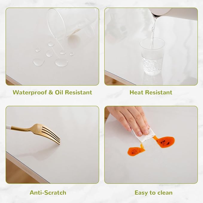 42 x 112 Inch Clear Table Cover Protector, Clear Table Protector for Dining Room Table, 1.5mm Plastic Table Cover, Waterproof Table Pad for Kitchen, Office