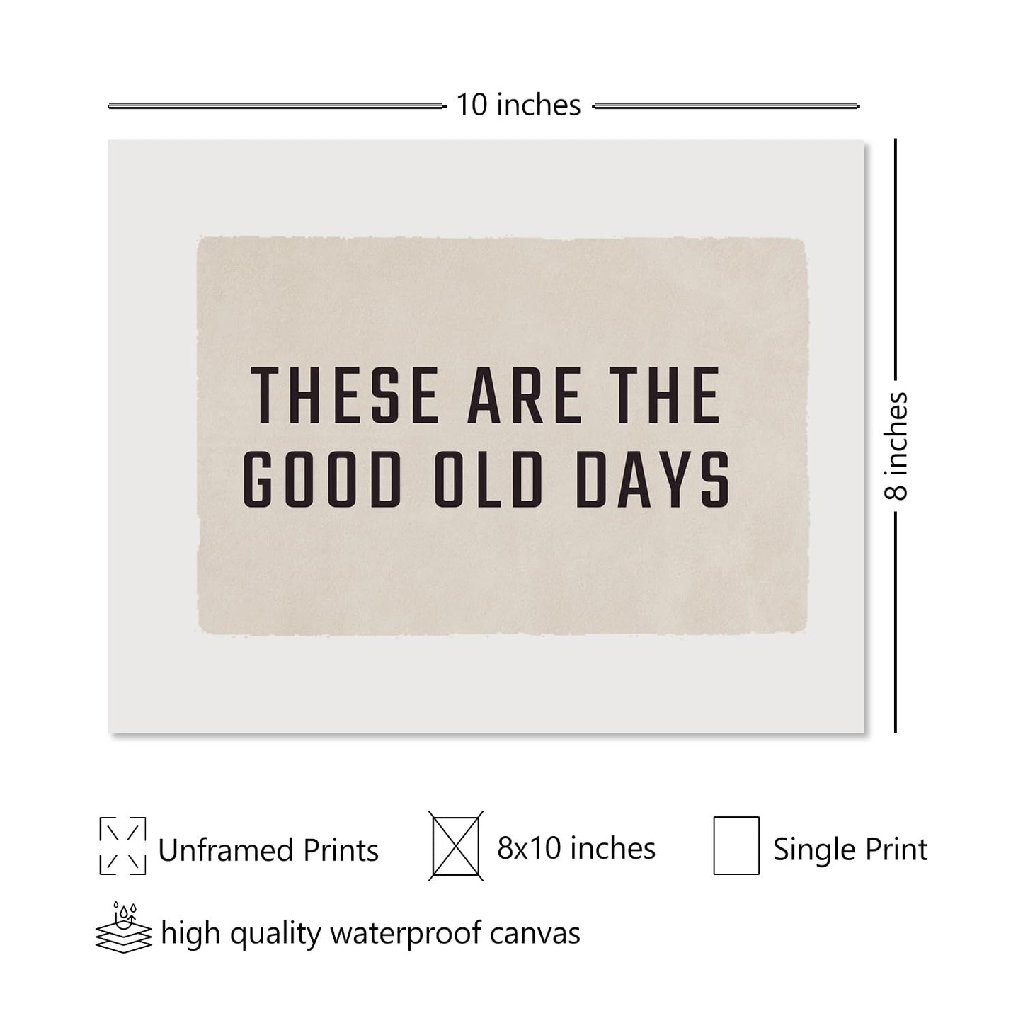 Loomarte Motivational Canvas Art: These Are The Good Old Days - Minimalist Typography Wall Art, Trendy Quote Poster, Modern Home Decor for Any Room, Bohemian Aesthetic, Premium unframed 8*10 Canvas‌