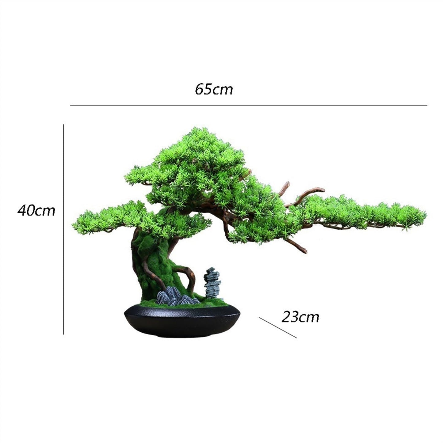 XJOYSL7921 Artificial Bonsai Chinese Light Luxury Simulation Tree Office Landscaping Hotel Wood Root Carving Ornaments Entrance Cabinet Decorations for Home Office