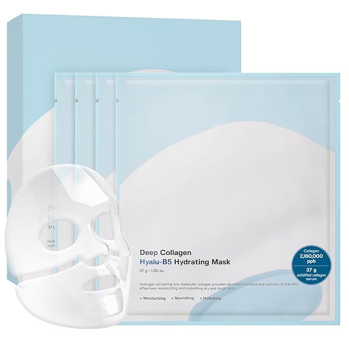 SUNGBOON EDITOR Deep Collagen Hyalu-B5 Overnight Mask 37gx4ea | Real Collagen Face Mask with Hyaluronic Acid | Moisture-Locking Care for Overheated Skin | Viral Korean Skincare Trend