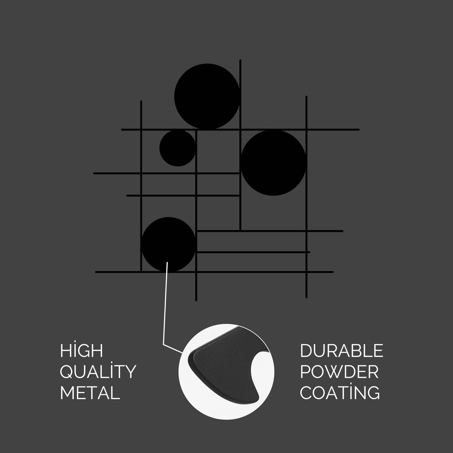 pluviart Luxury Modern Geometric Metal Wall Art – Abstract Circle & Line Sculpture, Minimalist Black Wall Decor for Living Room, Bedroom, Office, Contemporary Luxury Home Decoration (27"x25")