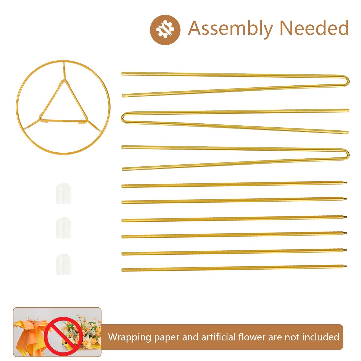 Bigsee 2 Pcs Gold Flower Stand Display -41.3" Tall Flower Arrangement Stand, Metal Flower Pot Holder Rack for Wedding Centerpieces Opening Party Reception Aisle
