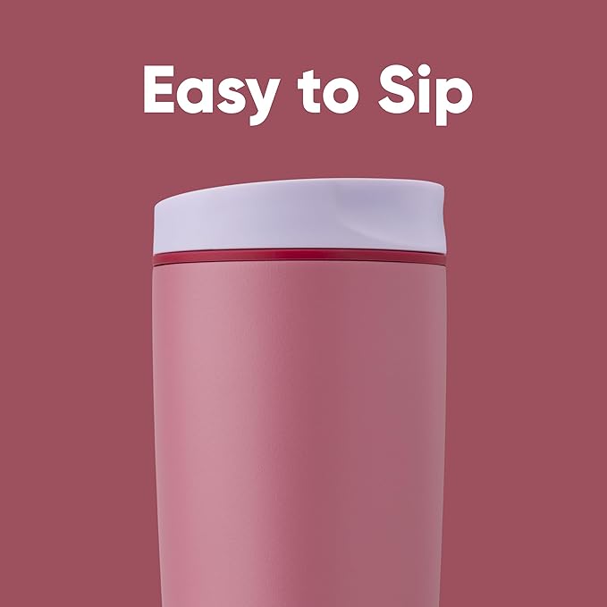 Owala SmoothSip Slider Insulated Stainless Steel Coffee Tumbler, Reusable Iced Coffee Cup, Hot Coffee Travel Mug, BPA Free 20 oz, Purple/Pink (Crochet Queen) (Pack of 8)