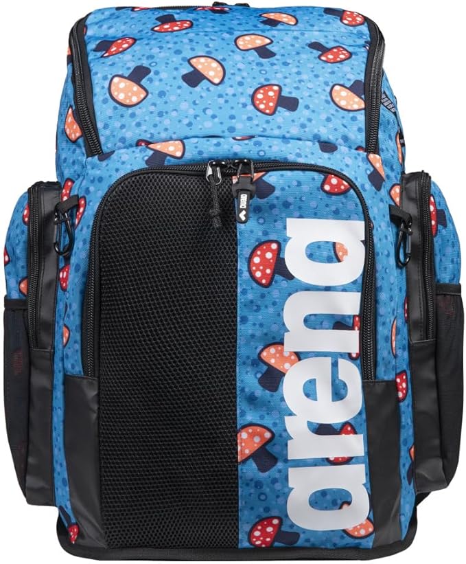 ARENA Spiky III Backpack 45 Swimming Athlete Sports Gym Rucksack Large Training Gear Equipment Swim Bag for Men and Women, 45 Liters, Mushrooms
