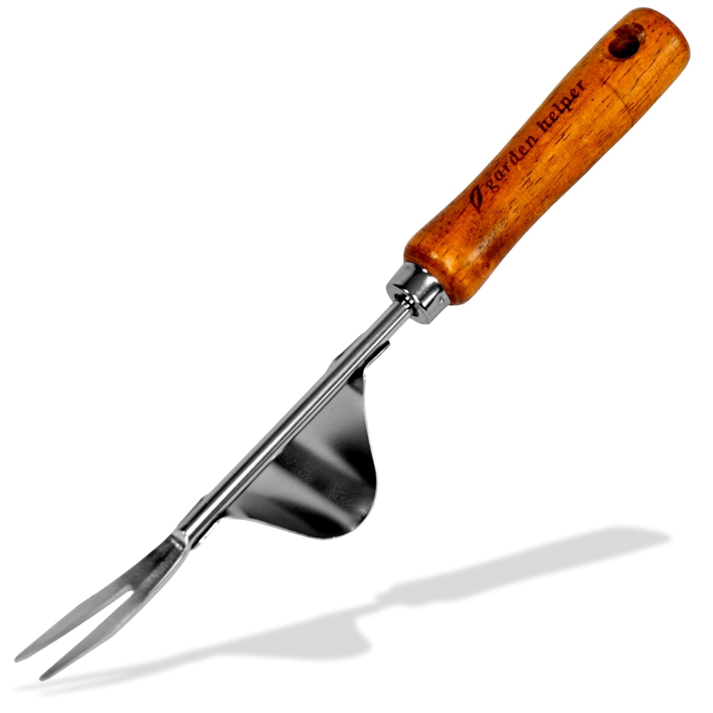 Weed Puller Heavy Duty Japanese Steel with Wood Handle, Hand Weeding Tool, Manual Weeder for Garden, Quick and Easy Weed Pull Tool, Made in Japan, Silver