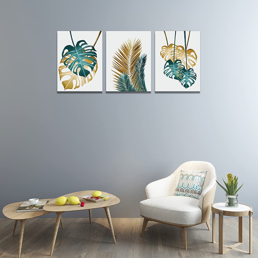 Canvas Wall Art For Living Room Family Wall Decoration For Bedroom Kitchen Dining Room Wall Decor Abstract Painting Leaves Wall Pictures Artwork Office Canvas Art Prints Bathroom Home Decor 3 Piece
