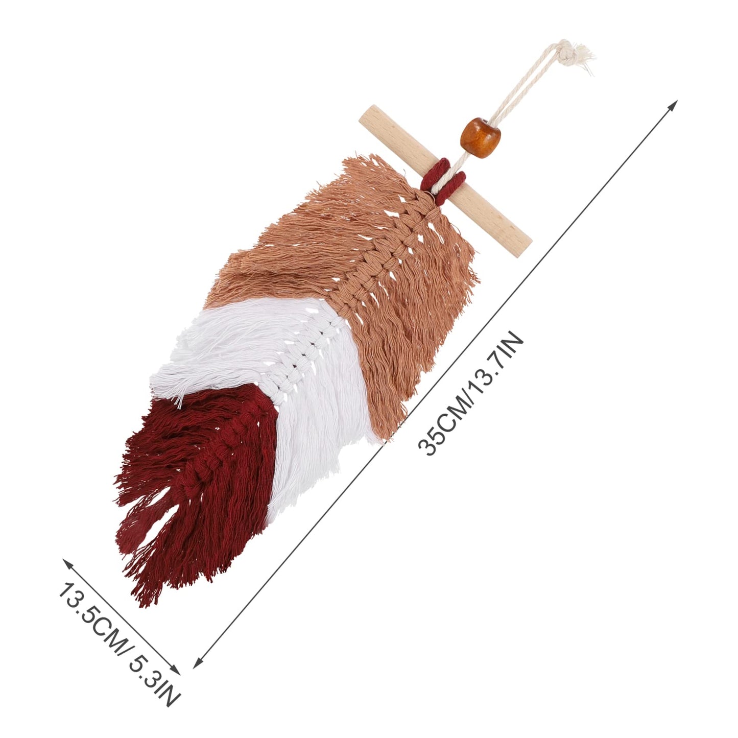 2pcs Woven Leaf Hanging Ornament Macrame Hanging Tapestry Macrame Cord Wall Decor Chic Woven Leaf Cotton Thread Tassel