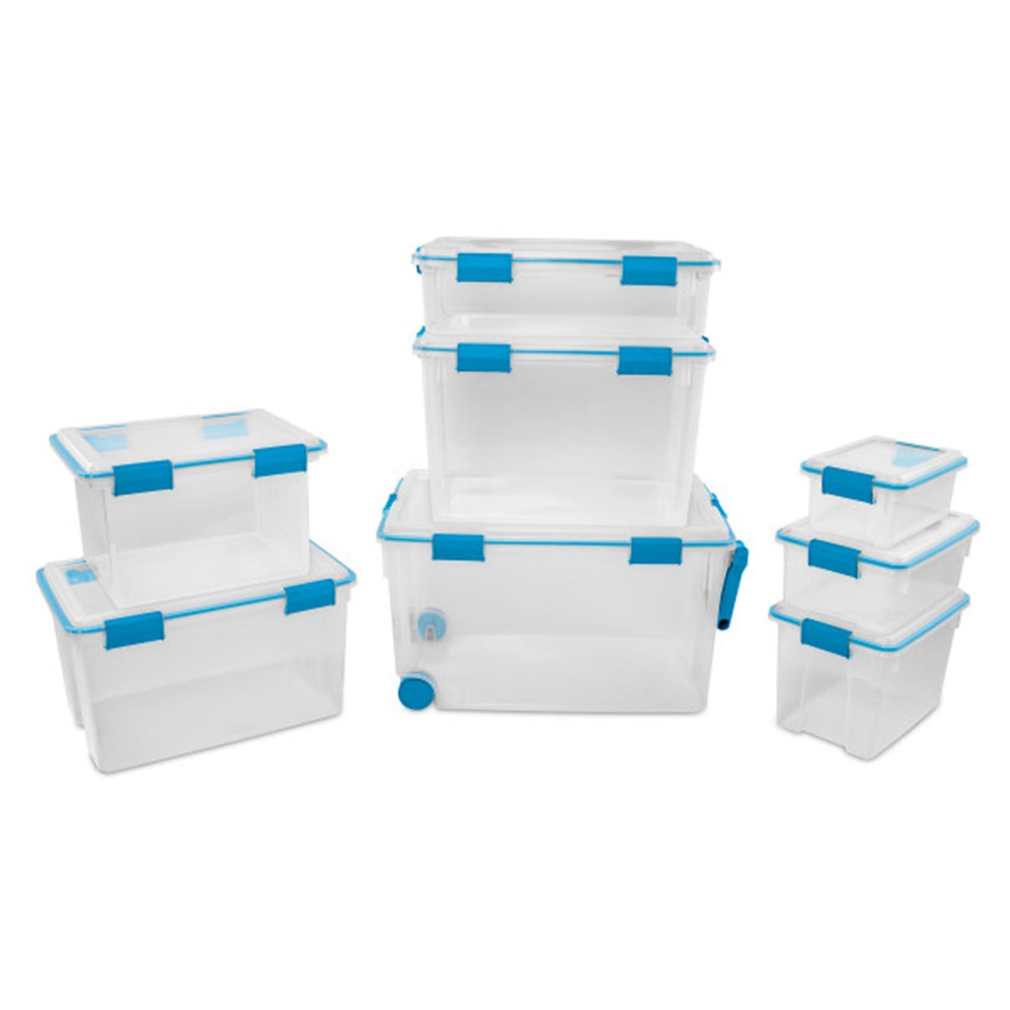 Sterilite 3-Pack Gasket Box, Weather-Resistant Storage Bins with Latching Lids, 120 Quart - Heavy-Duty Organizing Containers for Closet, Bathroom, and Office
