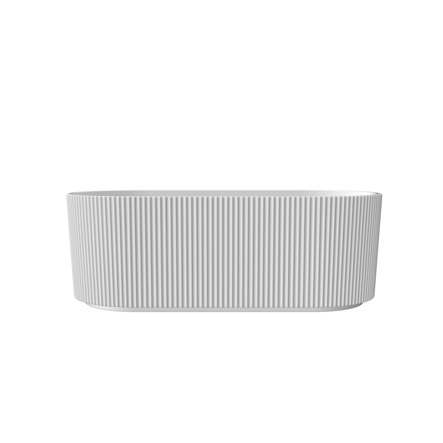 59" Modern V-Shape Freestanding Bathtub - Gloss White Acrylic Soaker with Pleated Design, Chrome Drain & Overflow,Cupc Certified,Gloss White