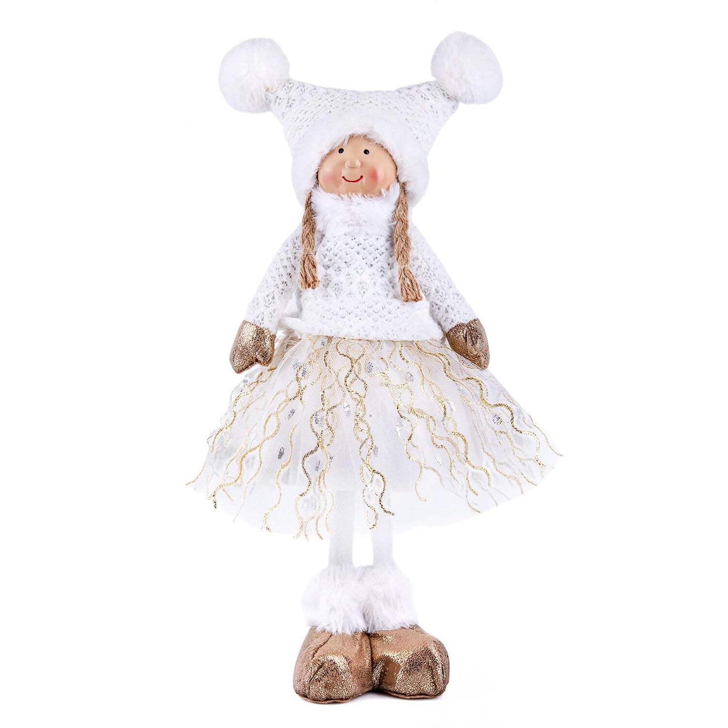 STP GOODS Handmade Christmas Decor Collectible Doll, 15 inches (38 cm), Indoor Home Decoration Figurine, Figurine for Home Decor & Holiday Posable Fairy Doll Indoor