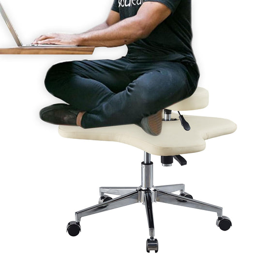 GenSDH Meditation Chair Home Office Desk Chair, Ergonomic Cross Legged Chair/Height-Adjustable Kneeling Chairs, for Improve Sitting Posture (Color1 One Size),Color1-One Size