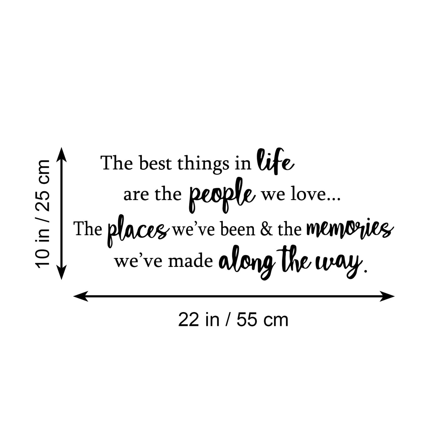 The Best Things in Life are The People We Love The Places We've Been and The Memories Vinyl Wall Decal Quotes Inspirational Sayings Wall Art Living Room Wall Stickers Home Decoration