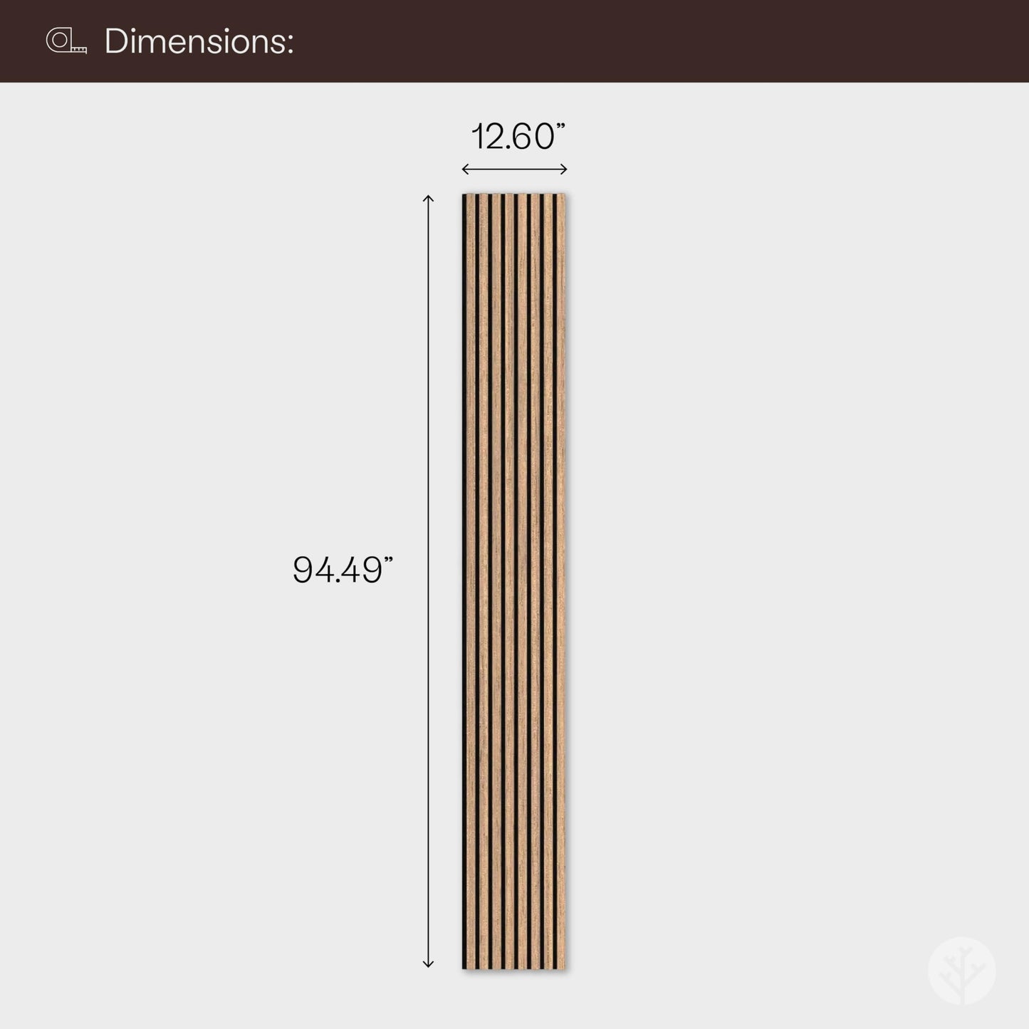 Bark & Bole Oak Acoustic Panels – 3D Textured Wood Veneer Wall and Ceiling Panels | Decorative Sound-Absorbing Solution for Homes, Offices, and Studios | H94.5” x W12.6” | Veneer, MDF, Felt