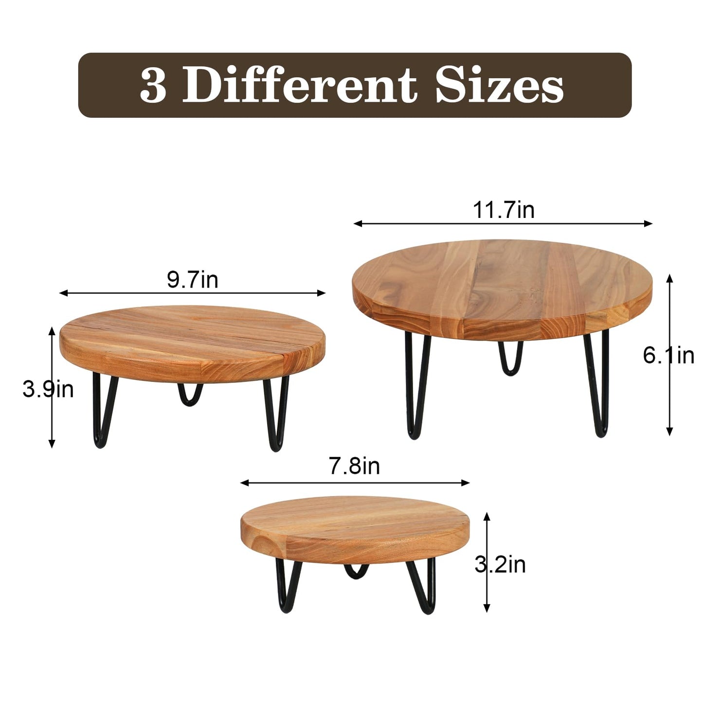 jubilander Wood Plant Stand, Wooden Round Plant Stand for Indoor Plants, Modern Plant Holder for Succulent Plant Nursery Pot Flower Pot (S+M+L)