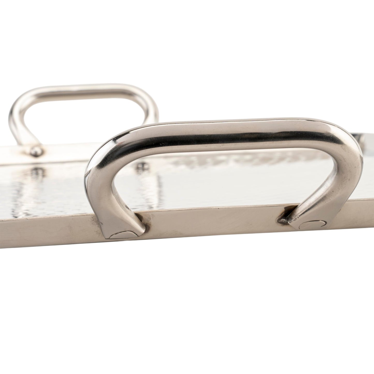 G.E.T. SSTPD-1915-MP Heavy-Duty Metal Serving/Ottoman Tray with Handles, 19" x 15", Mirror Polished Steel