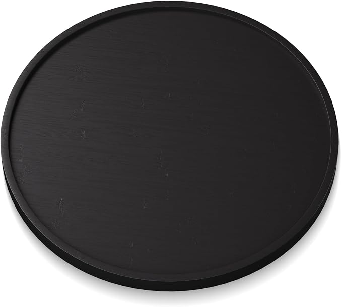 VERTORGAN Bamboo Serving Tray,11.8 Inch Decorative Trays Platter for Coffee Table,Living Room,Bar,Party,Mini Charcuterie Boards Cheese Board,Home Decor(Black)