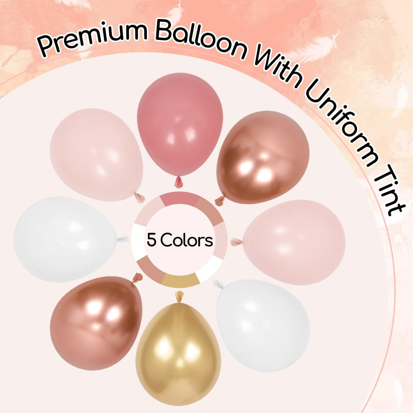 Rose Gold Birthday Decorations with Metallic Pearl Rose Gold Confetti Light Pink White Foil Balloons Fringe Curtain Banner Happy Birthday Decorations for Women