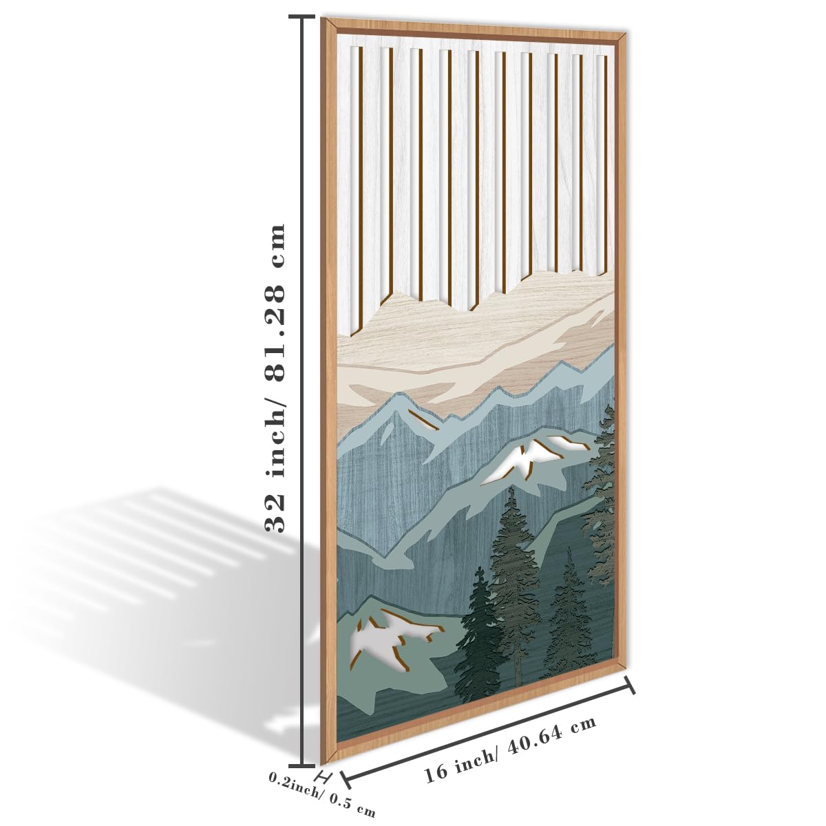 IARTTOP Large Mountain Wood Wall Art Framed Decor Set Of 3, Modern Mountain Landscape Wall Art Nature Artwork Wall Decor For Bedroom, Living room, Office-16 x32