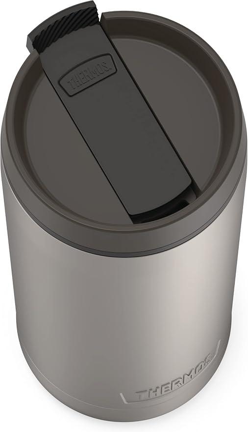 THERMOS ALTA SERIES Stainless Steel Tumbler 18 Ounce, Matte Steel/Espresso Black