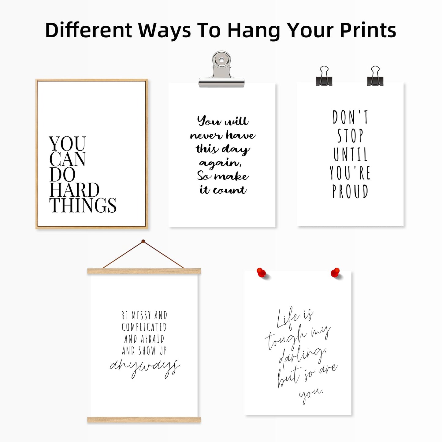 Office Inspirational Wall Art Decor Motivational Quotes Canvas Wall Art Positive Classroom Posters Pictures Office Inspirational Work Artwork for Women Home Bedroom 8x10 Inch Unframed Set of 6