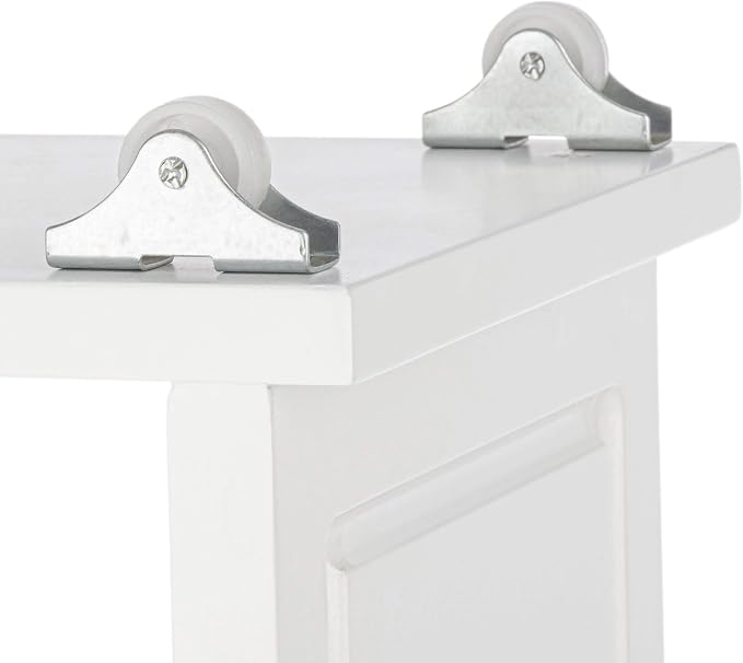 Lavish Home 3-Tier Slim Rolling Storage Cart - 16.7” x 9” Narrow Rolling Cart with Handle and Wheels for Bathroom, Laundry Room, and Kitchen Organization - Pull-Out Home Organizers (White)