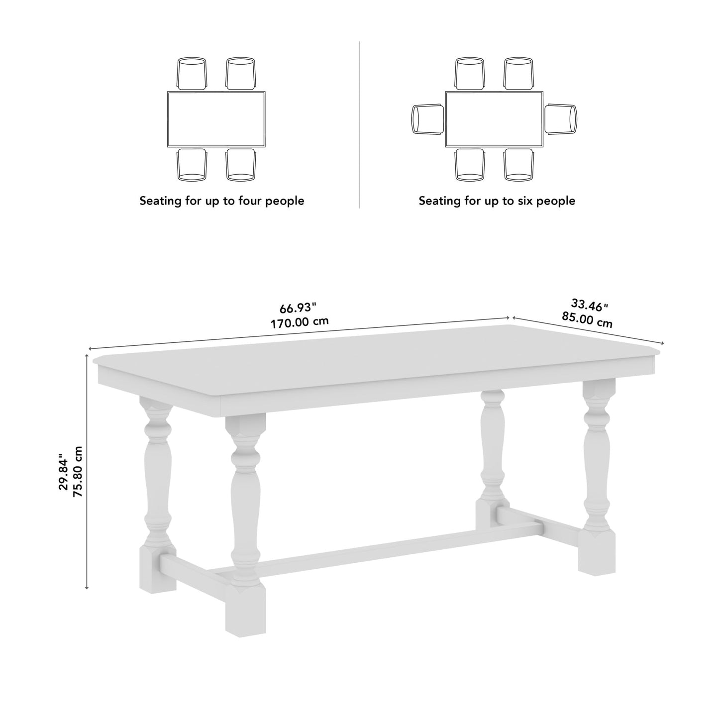 Bush Home 67-Inch Dining Table for 4-6 People, Squire Trestle Farmhouse Rectangular Wood Dining Room Table, Kitchen, Living Room, Sterling Dining Collection, Natural Honey Brown