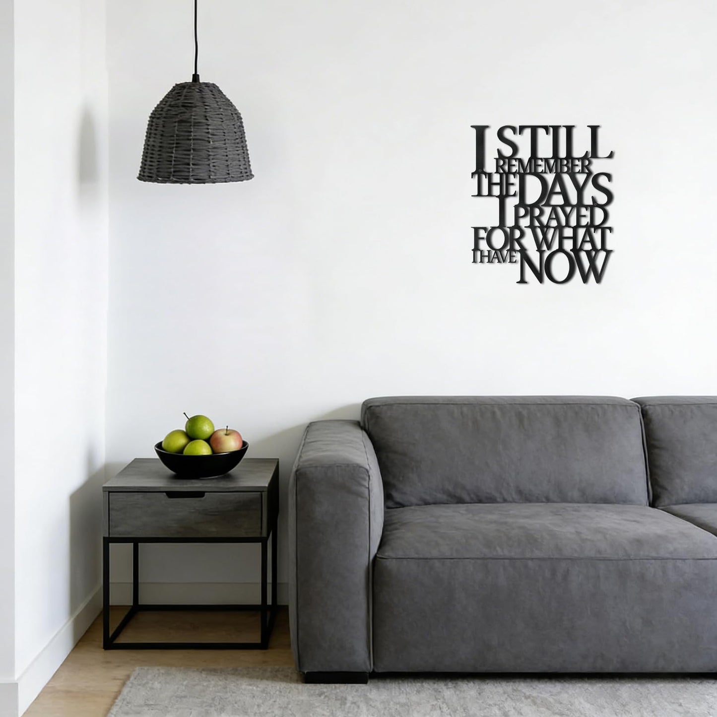 Motivational Black Metal Wall Art Home Office Decor Inspirational Living Room Wall Decor for Bedroom,I Still Remember The Days I Prayed What I Have Now,Encouragement House Warming Gift for Women Men