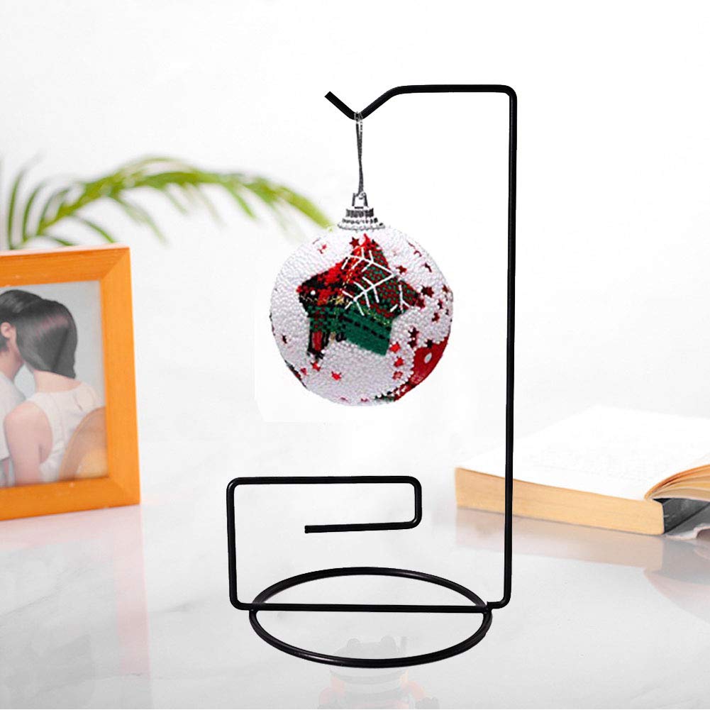 YY YEARCHY Ornament Display Stand Iron Hanging Stand Flower Pot Rack Holder Pothook for Hanging Glass Globe Air Plant Terrarium Witch Ball Home Wedding Christmas Decoration (9.25"x4.33"x4.33", Black)
