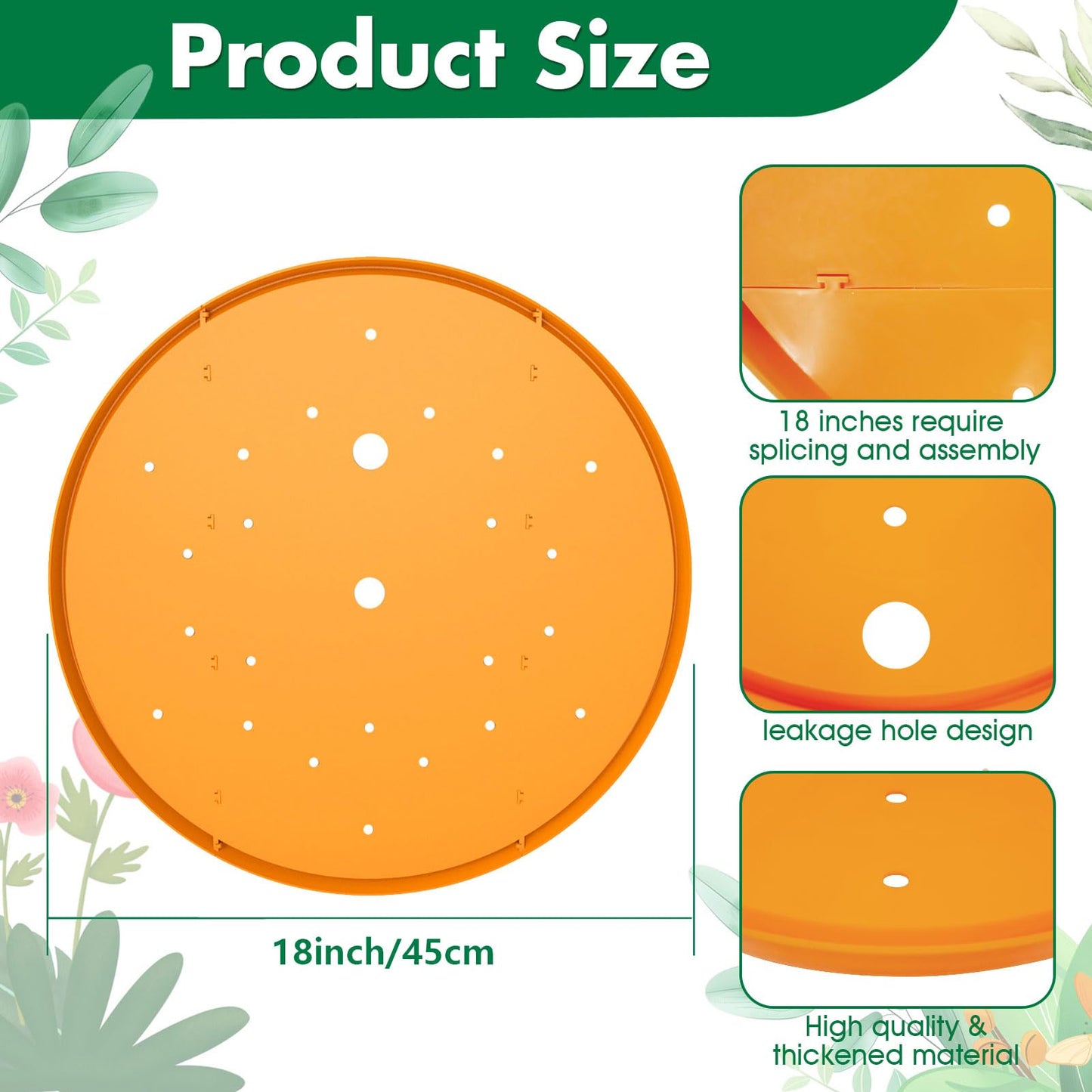 ShineSirius 18 inch Round Planter Inserts with Drainage Holes,Flower Pot Filler Insert for Large Round Planters,Planter Fillers for Less Soil Needed Gardening Indoor & Outdoor Use