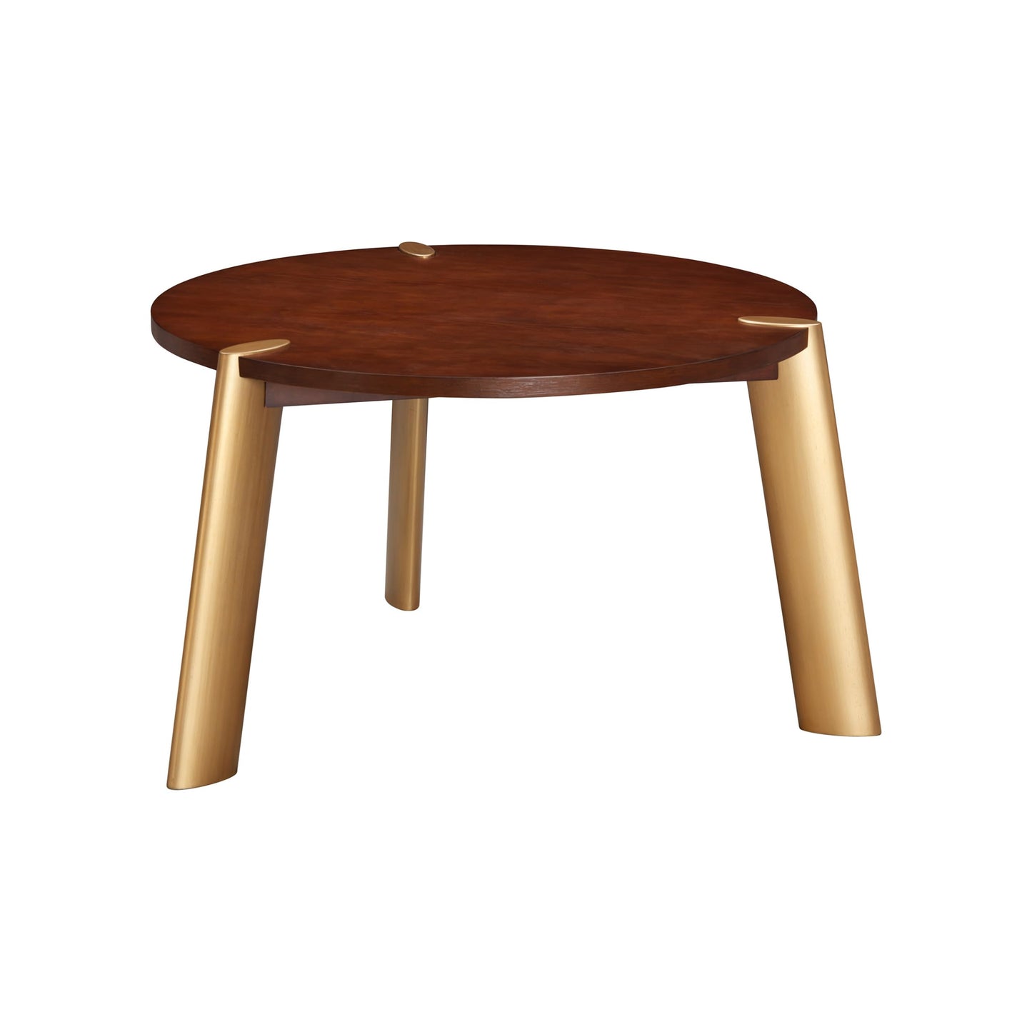 NTC Tribase 47 Inch Modern Design, Round Dinner Table for Dining Room, Living Room Furniture, Effortless Assembly, Dark Walnut