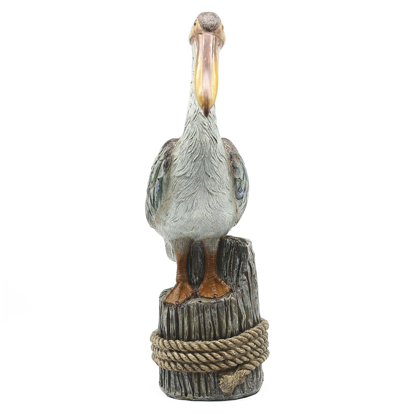 Lukitas Standing Pelican Statue and Sculpture Decor, Nautical Coastal Beach Bird Figurine, Creative Decorative Ornament for Home Garden Yard Lawn Outdoor, Resin 14''