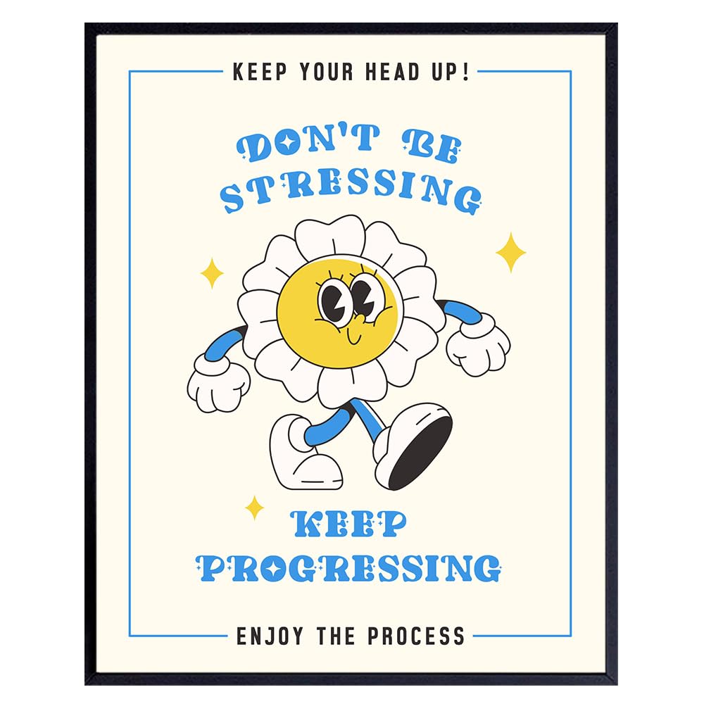Positive Quotes Wall Decor for Office - Trendy Retro Wall Art - Womens Office Decor - Haves - Inspiring Art - Happy Home Decoration Motivational poster