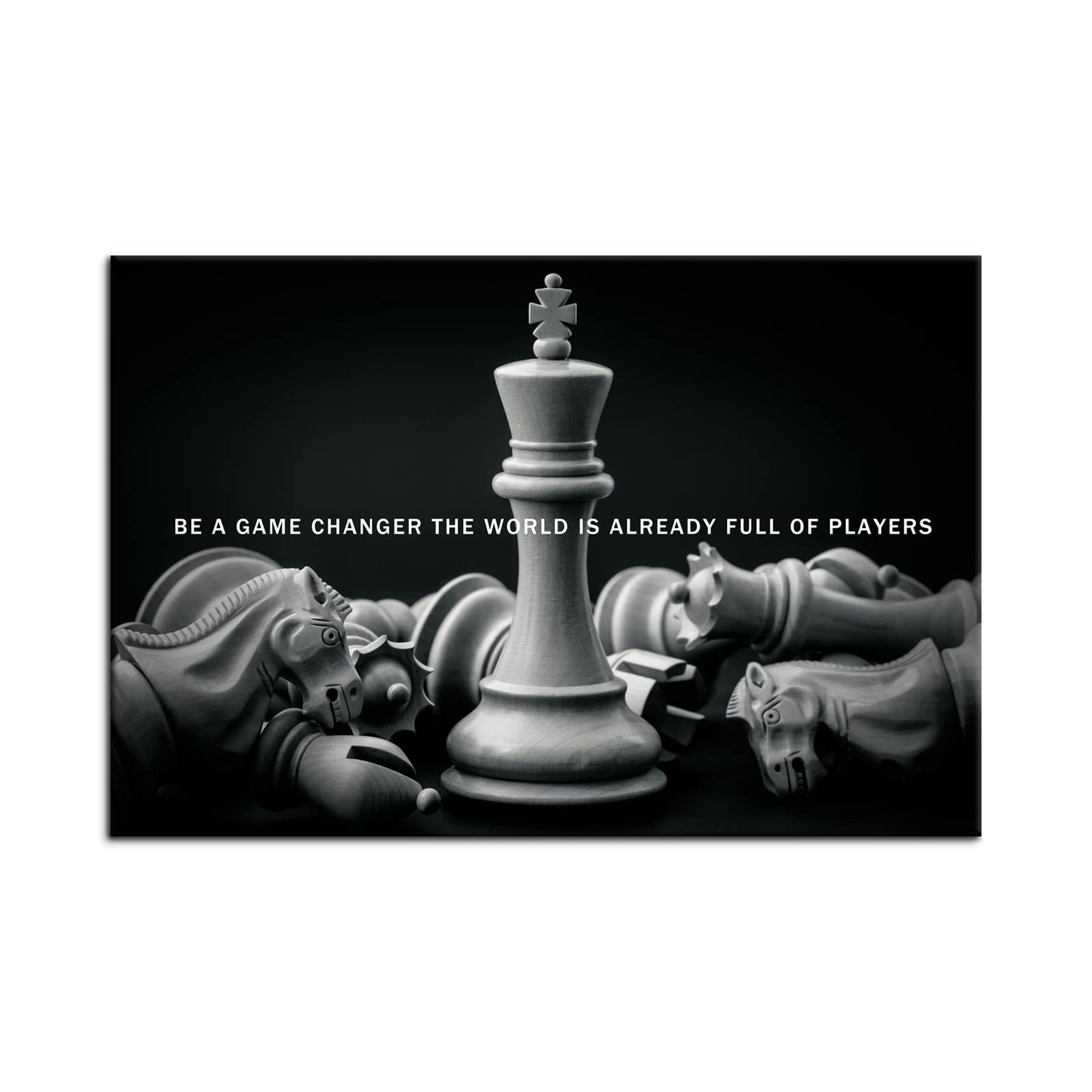 Be A Game Changer The World Is Already Full Of Players Inspirational Wall Art International Chess Motivational Poster Canvas Painting Prints Wall Pictures for Home Decor Framed Artwork [12''W x 18''H]