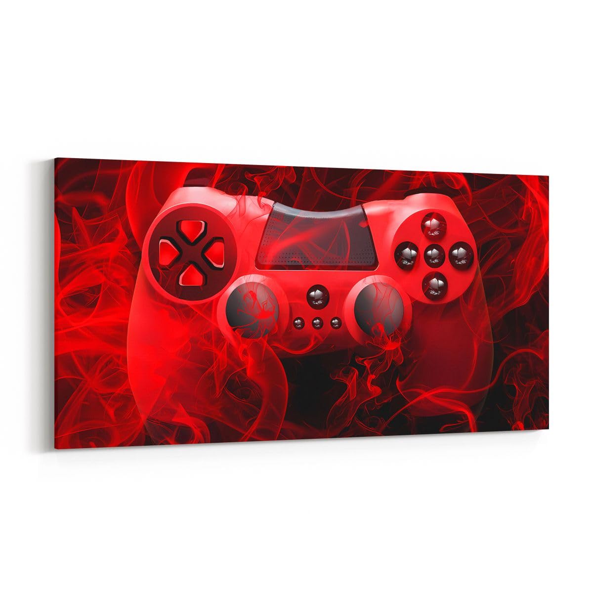 Feelyou Gamer Canvas Wall Art for Living Room Bedroom 19"x38" for Boys Kids Gaming Large Artwork Red Black Video Game Gamepad Canvas Prints Large Wall Painting