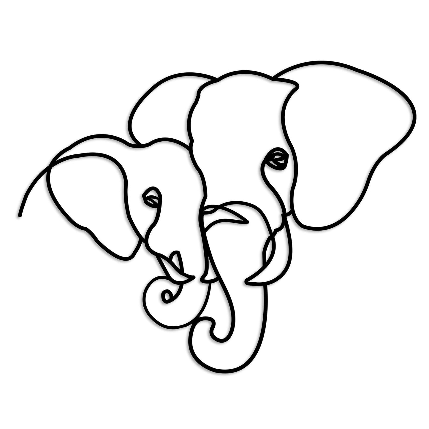 Vineland Metal Elephant Wall Art Decor, Black Wall Hanging, 16.5 x 12.9 Inches, Modern Home Decoration