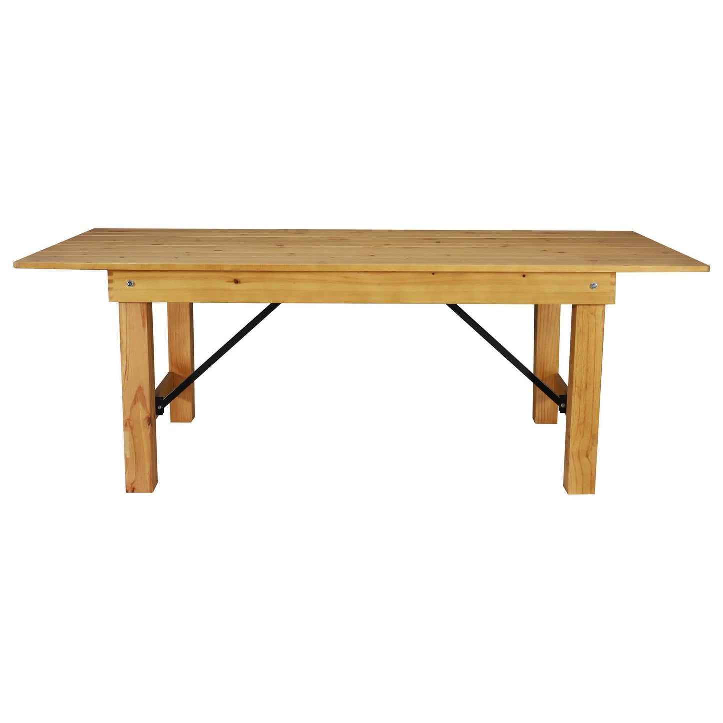 Flash Furniture HERCULES 7' x 40" Rectangular Antique Rustic Solid Pine Folding Farm Table, Light Natural