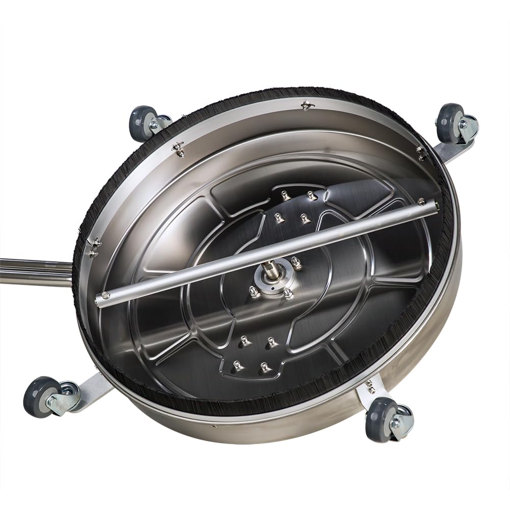 ECCPP 24 Inch Pressure Washer Surface Cleaner with 4 Wheels Stainless Steel for Household Cleaning 3/8" Quick Connector