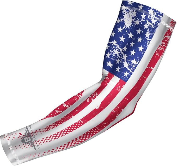 Bucwild Sports Flag Compression Arm Sleeve - Perfect for Baseball Basketball Football - Youth & Adult Sizes